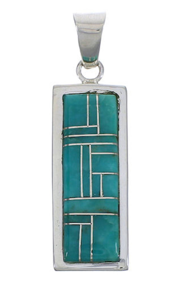 Turquoise Inlay Southwestern Pendant Jewelry EX29184